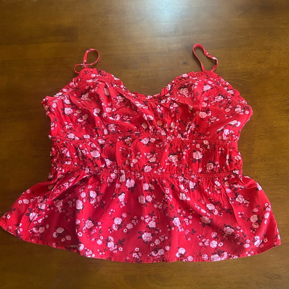 Floral Red Women's Top
